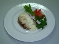 Свинина, запеченная с грибами в микроволновой печи